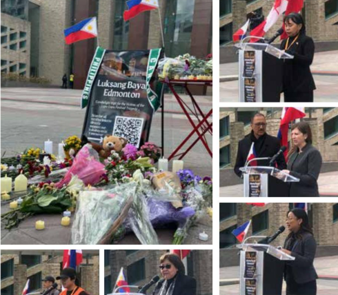 Vigil for the Lapu Lapu Festival Victims at Edmonton City Hall Plaza